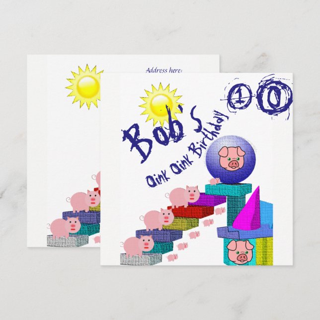 cartes d'invitation pour enfants (Devant / Derrière)