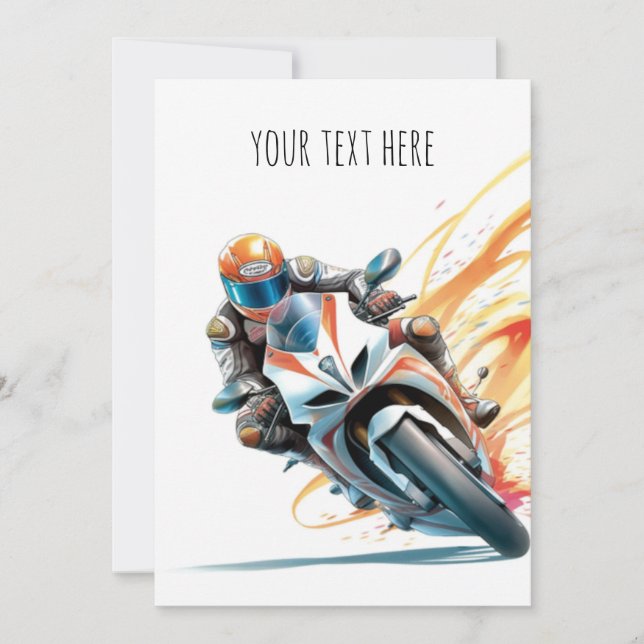 Cartes d'invitation pour enfants pour moto/vélo de (Devant)