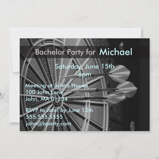 Cartes d'invitation pour enterrement de vie de gar (Devant)