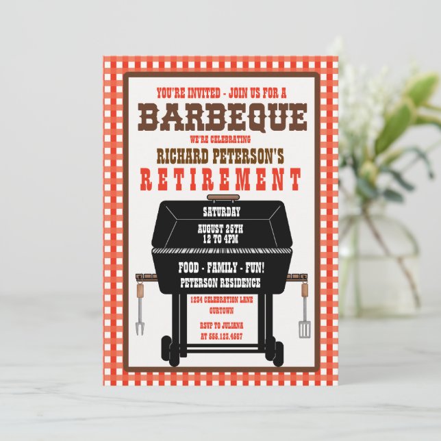 Cartes d'invitation pour fête au barbecue (Debout devant)