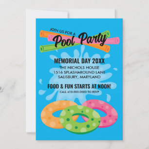 Cartes d'invitation pour Fête au Piscine