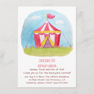 Cartes d'invitation pour fête d'anniversaire Carna