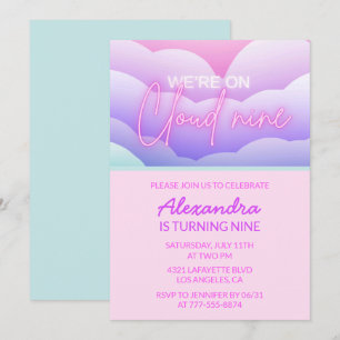 Cartes d'invitation pour fête d'anniversaire Cloud