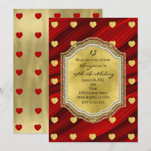 Cartes d'invitation pour fête d'anniversaire Cœurs