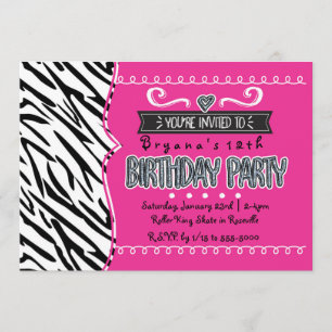 Cartes d'invitation pour fête d'anniversaire de fi