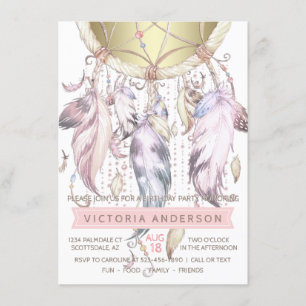 Cartes d'invitation pour fête d'anniversaire Dream