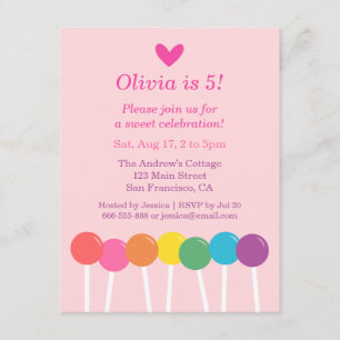 Cartes d'invitation pour fête d'anniversaire en fo