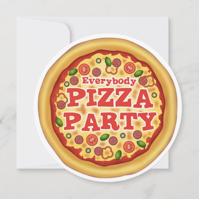Cartes d'invitation pour fête d'anniversaire Pizza (Devant)