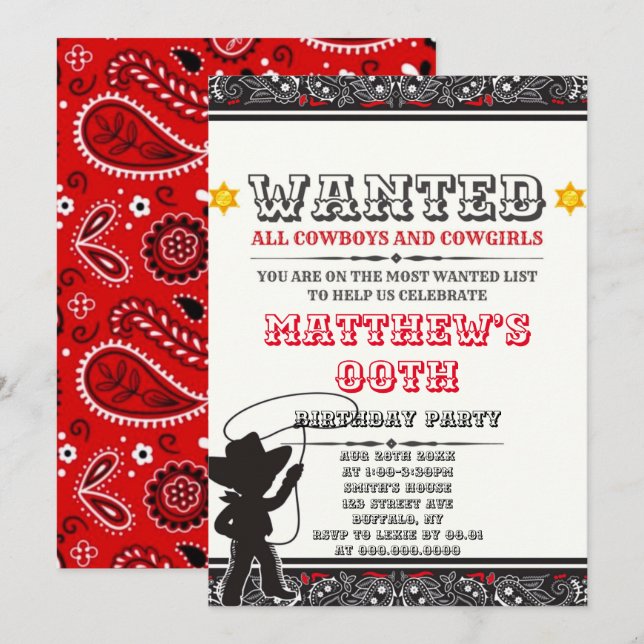 Cartes d'invitation pour fête d'anniversaire sur l (Devant / Derrière)