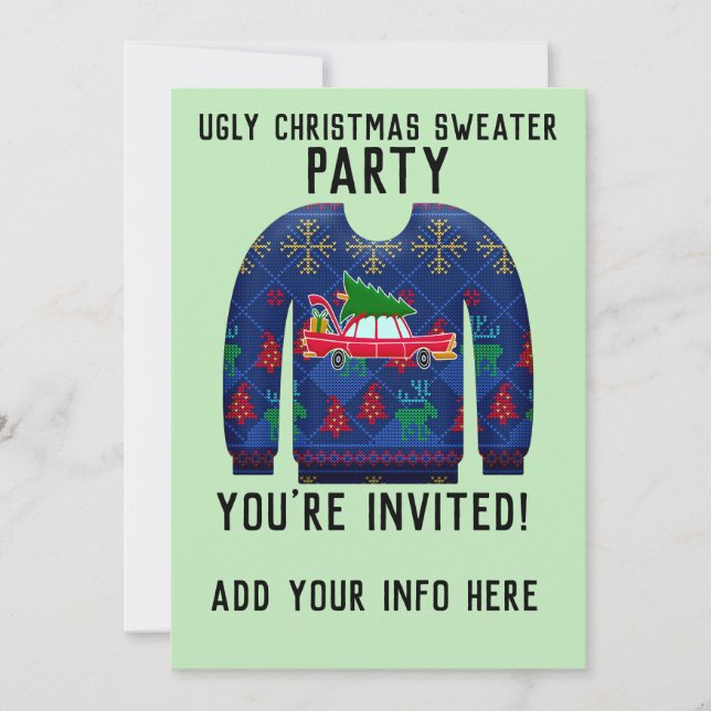 CARTES D'INVITATION POUR FÊTE DE NOËL AU SWEATER L (Devant)