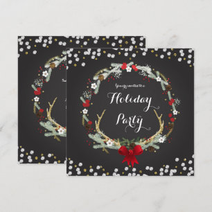 Cartes d'invitation pour fête de Noël rustique ave