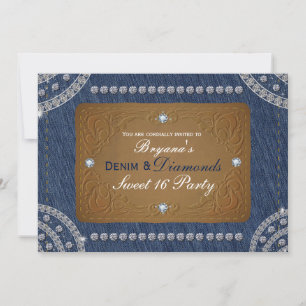 Cartes d'invitation pour fête d'étiquette de jeans