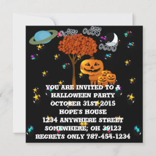 Cartes d'invitation pour fête d'Halloween avec cit