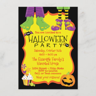 Cartes d'invitation pour fête d'Halloween pour enf