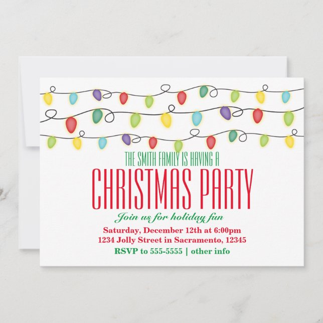 Cartes d'invitation pour fête festive de lumières  (Devant)