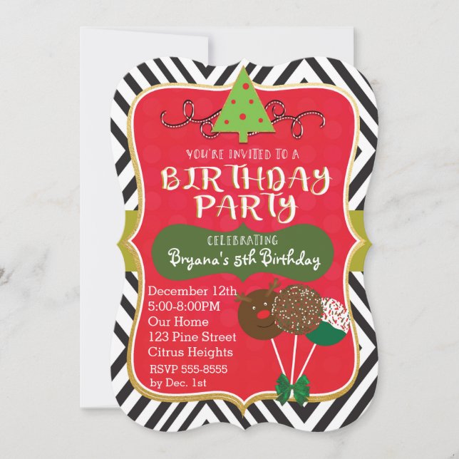 Cartes d'invitation pour gâteau en forme de boules (Devant)