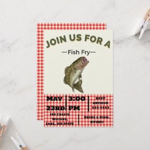 Cartes d'invitation pour grande friture de poisson