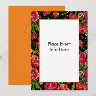 Cartes d'invitation pour jardin de coquelicots