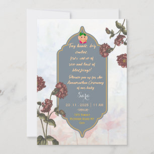 Cartes d'invitation pour la cérémonie Annaprashan