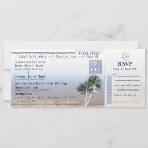 Cartes d'invitation pour la destination de mariage