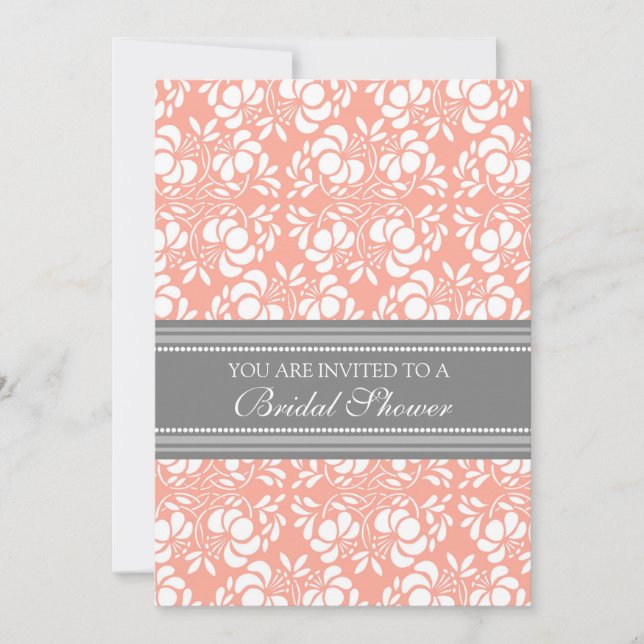 Cartes d'invitation pour la douche nuptiale Coral  (Devant)