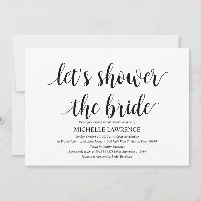 Cartes d'invitation pour la douche nuptiale Rustic (Devant)