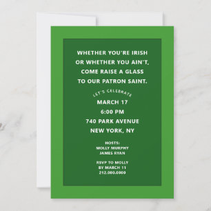 Cartes d'invitation pour la fête de la Saint-Patri