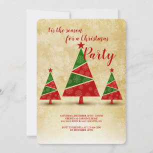 Cartes d'invitation pour la fête de Noël aux arbre