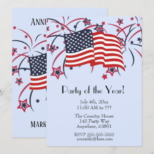 Cartes d'invitation pour la fête du 14 juillet Ble
