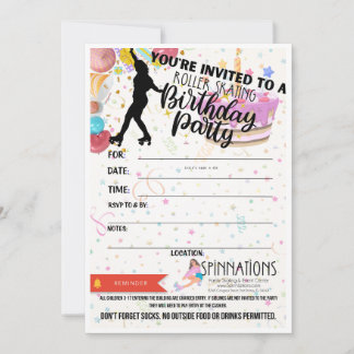 Cartes d'invitation pour l'anniversaire de SpinNat