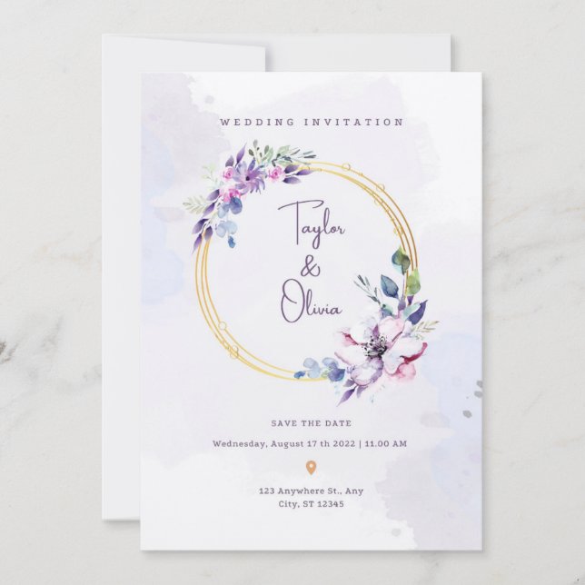 Cartes d'invitation pour l'anniversaire du mariage (Devant)