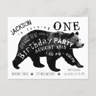 Cartes d'invitation pour l'anniversaire d'un ours