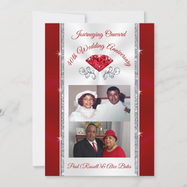 Cartes d'invitation pour le 40e anniversaire de co (Devant)