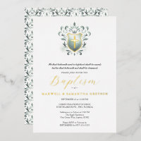 Cartes d'invitation pour le baptême de jumeaux, bl