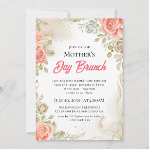 Cartes d'invitation pour le brunch de la fête des 