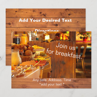 Cartes d'invitation pour le petit-déjeuner