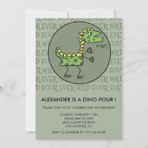 Cartes d'invitation pour le quatrième anniversaire