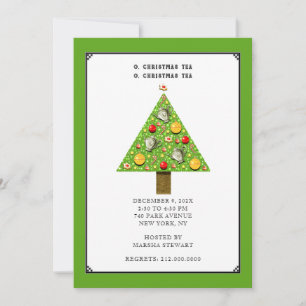 Cartes d'invitation pour le thé de Noël