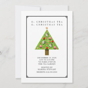 Cartes d'invitation pour le thé de Noël