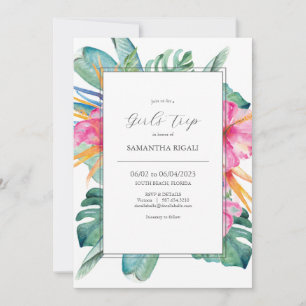 Cartes d'invitation pour le week-end Fleurs tropic