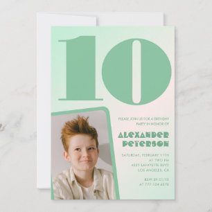 Cartes d'invitation pour les 10 ans avec un dégrad