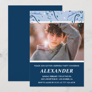 Cartes d'invitation pour les 13 ans d'un garçon Ph