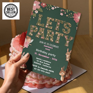 cartes d'invitation pour les 14 ans de filles avec