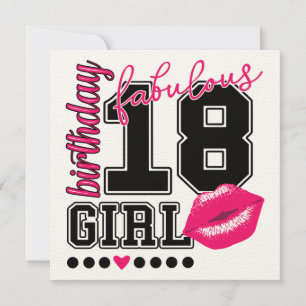 Cartes d'invitation pour les 18 ans d'une fille, r