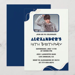 Cartes d'invitation pour les 19 ans Hommes Marine 