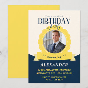 Cartes d'invitation pour les 21 ans Badge Photo Ho