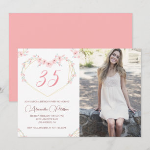 Cartes d'invitation pour les 35 ans Boho Floral Ph
