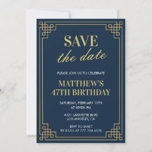 Cartes d'invitation pour les 47 ans d'un homme Enr