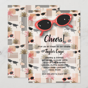 Cartes d'invitation pour les 50 ans avec lunettes 