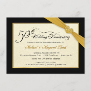 Cartes d'invitation pour les 50 ans de mariage